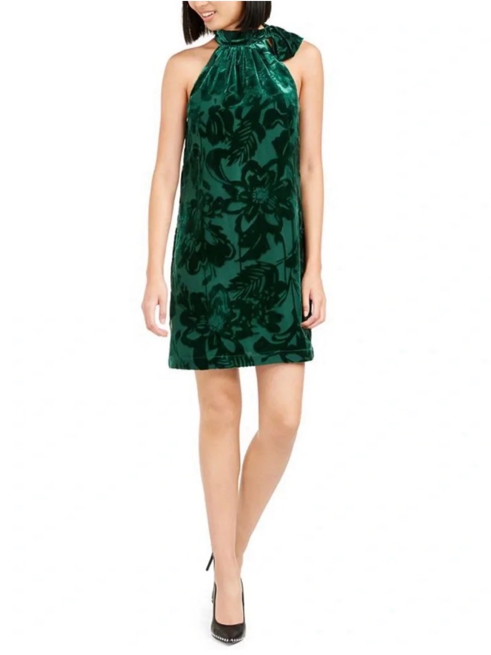 Trina Turk Women's Spree Velvet Burnout Halter Dress